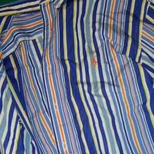 Polo button up multi colored